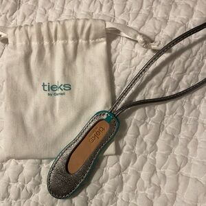 Tieks Metallic Silver Leather bag charm